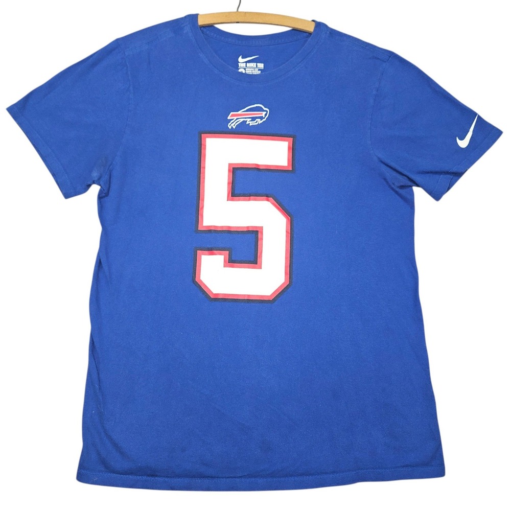 Nike Buffalo Bills Tyrod Taylor #5 Graphic T-Shirt Blue Sz M